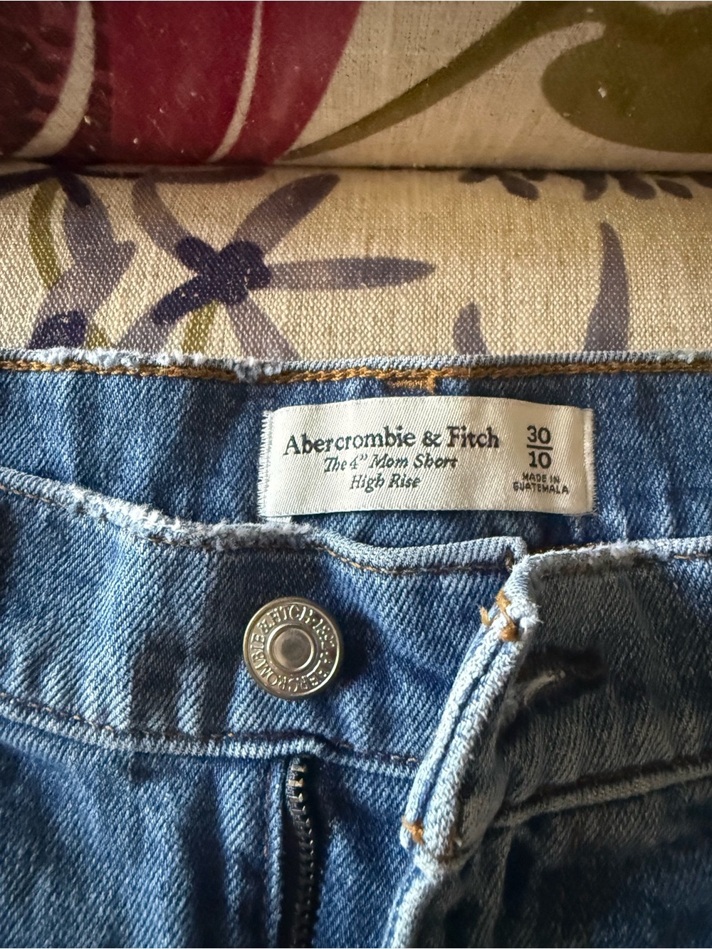 Abercrombie & Fitch Light Blue High-Rise Mom Shorts